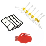 Vacuum Cleaner Replacement Kits 4 Hepa Filter + 6 3-Armed Side Brushes + 1 Cleaning Tool for iRobot Roomba 800 Series 870 880