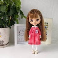 Red polka dot dress Blythe doll. Clothes for Blythe doll