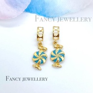 Fancy Jewellery Emas 916 Charms Candy Blue Colourful Emas 916 Tulen