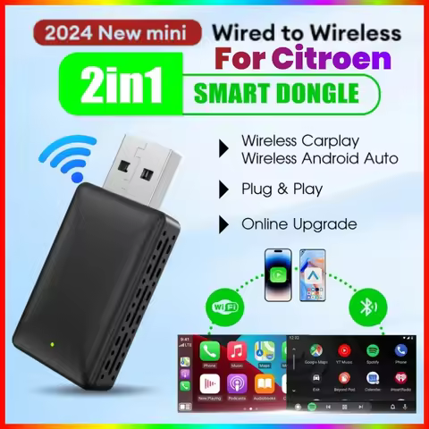 Wireless Carplay Adapter Android Auto WiFi Fast Connect Smart Dongle 2in1 For Citroen C3 C5 C5X C5 C