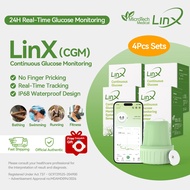 LinX CGM 4 Sets Continuous Glucose Monitor 24h Real-time Blood Sugar Test No Finger Pricking Glucose