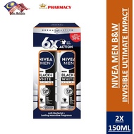 NIVEA MEN B&W INVISIBLE ULTIMATE IMPACT 2X150ML