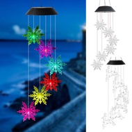 Solar Wind Chime Light Snowflake Wind Chime Solar Halloween Wind Chime Light Energy-saving Led Night Light for Outdoor Patio Party Festive Decoration Favorite