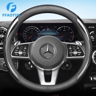 FFAOTIO Leather Car Steering Wheel Cover Carbon Fiber Car Interior Accessories For Mercedes Benz CLA W124 W204 AMG A180 GLB GLC GLA W212 GLA200 Vito GLB200 E200