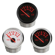 Auto 52mm Pointer Voltmeters 8-16v Display Volt Meters Black Voltage Gauges with Red Backlight 9-32v