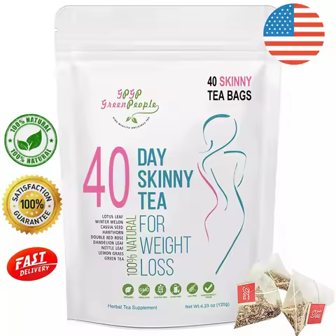 Natural 40 Days Herbal Skinny Detox Weight Loss Supplement No Caffeine Non-GMO Health Food Vitamins