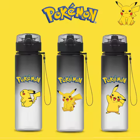 Pokemon 500ML Charmander Water Cup Children Portable Plastic Cartoon Kawai Pikachu Outdoor Large Cap