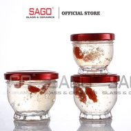 Dwarf Lotus Glass Jar 75ml, 100ml with Set Lid | Premium Bird's Nest Jar