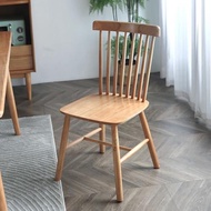 北歐實木餐椅簡約現代櫸木靠背網紅ins溫莎椅廣島椅總統椅牛角椅