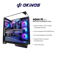 Okinos Aqua 93 Premium ATX Mid-Tower Gaming PC Case - Black