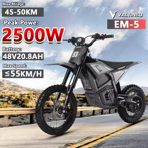 Valtinsu EM-5 Adult E-bike 2500W Peak Powe 48V20.8AH Battery Electric Bike Max Speed: 55KM/H Max Mil