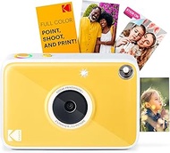 Kodak Printomatic+ Instant Print Digital Camera (Yellow) 10MP Portable Camera with Interactive RGB L