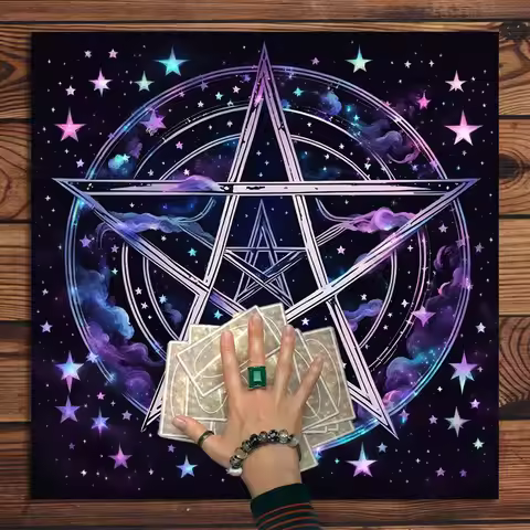 1PC Spiritual Energy Symbols Altar Cloth Five star arista Tarot Bag Witchcraft Astrology Black Oracl