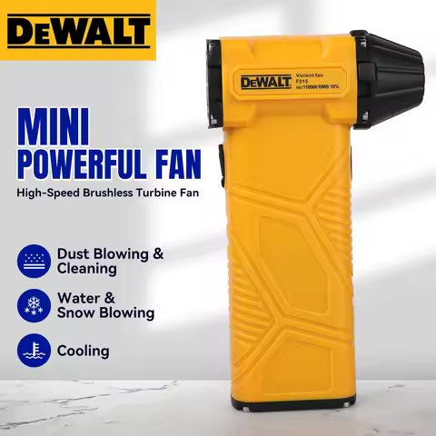DEWALT Mini Electric Brushless Handheld Powerful Fan ，adjustable speed ，Rechargeable Type-C interfac