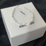01_ AMBUSH Exquisite Silver Pearl Splicing Bracelet Light Luxury Niche Beaded Cat Head Bracelet High