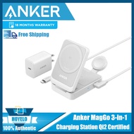 Anker MagGo 3-in-1 Charging Station Qi2 Certified 15W MagSafe-Compatible Wireless Charger Stand Appl