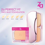 ZA Perfect Fit Two Way Foundation SPF 20 PA++ Refill+Case Compact Powder Mixed With Pressed Ca