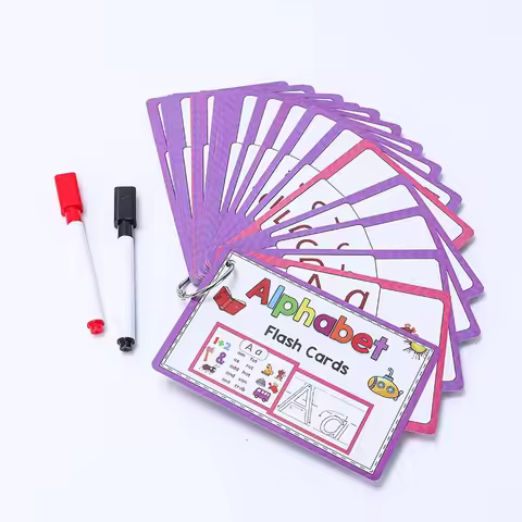 Phonics Early Childhood Alphabet English Word Flashcards Natural Erasable Cards Puzzle Activities In