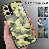 For OPPO Reno7 Reno7 Pro 5G Reno7 Z 5G Reno6 Z 5G Reno6 Pro 5G Camouflage Soft Edge Silicone Case Shockproof Tempered Glass Back Cover Phone Casing