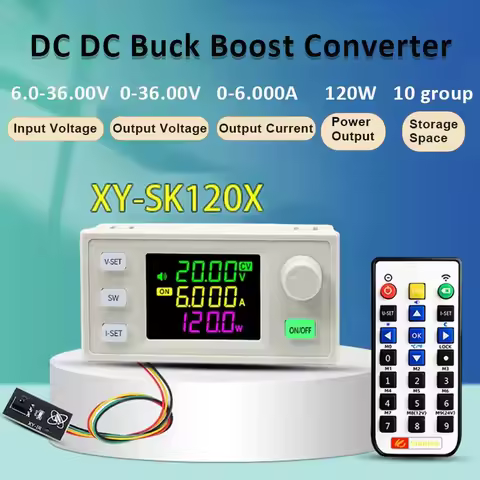 SK120X 120W DC Buck Boost Converter CNC DC Regulated Power Supply 0.6-36V 6A Power Module Adjustable