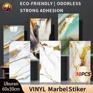 AMS - (10 Sheets) Vinyl Room Wallpaper Stickers PVC Marble Design 30x60cm Eco-Friendly