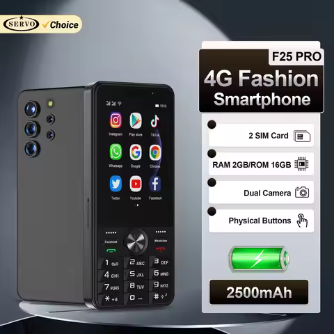 SERVO F25 PRO 4G LTE Button Smartphone Android System Play Store FM Radio 2GB+16GB WiFi 3.5" Touch S