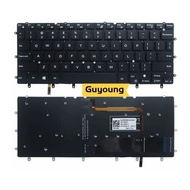 YJX Laptop keyboard For DELL Inspiron 14 7000 7460 7472 Touchpad 0K9GT3 K9GT3 P74G with backlit US E