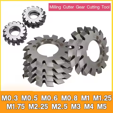 M0.3 M0.5 M0.6 M0.8 M1 M1.25 M1.75 M2.25 M2.5 M3 M4 M5 Milling Cutter Gear Cutting Tool Modulus PA20