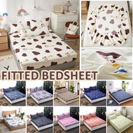 Bestenrose Fitted Printing 3.5/5/6 feet Bedsheet Non-slip fixed bed cover Single/Queen/King Size/120/150/180 Suitable mattress(Depth)  5-23cm Not Included pollowcase