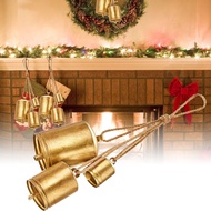 Vintage Decorative Bells Metal Cowbells Handmade Christmas Decoration Wreaths Bells on Rope Festive 