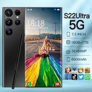 【CAN COD+READY】Original phone S22 Ultra 5G S22Ultra 5G 7.3 Inch HD full screen hp 16G RAM 1TGB ROM 3