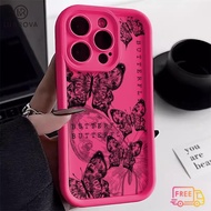 Phone Case VIVO Y03 Y17S V30 5G V29 V29E Black Butterfly Shockproof TPU Phone Case