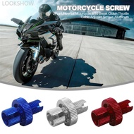 LOOKSHOW 2Pcs Universal Motorcycle Aluminum M10 Break Clutch Throttle Cable Adjuster Screws E9Y3