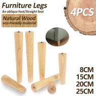 4 Pcs Furniture Legs natural Wooden Solid Furniture Feet Oblique/Straight Table Feet Non-slip Furnit