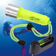 LED Diving Flashlight Underwater + 18650 Battery + Charger