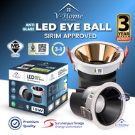[SIRIM] VHome® LED Anti Glare Eye ball 12W Recessed Spotlight Eyeball COB Downlight Spot Light Lampu