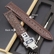 Double Side Crocodile Alligator Grain Leather Watch Band Bracelet Strap Clasp 12mm 13mm 14mm 15mm 16