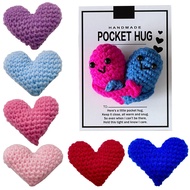 Crocheted Heart Little Pocket Hug Greeting Card Knitted Heart Keepsake Ornament Christmas Small Gift