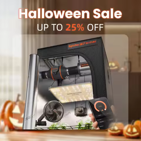 Spider Farmer 70x70x160cm GrowBox Complete Kit W/SF1000 Samsung301HEVO Full Spectrum LED 6" Clip-Ven