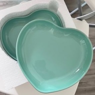 My pottery shop 大心形碟 一套兩隻 large heart couple plate in Green