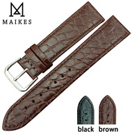 ❒◄ MAIKES Watch accessory Genuine leather watch band High quality brown quartz watch strap 13mm 18mm 20mm for Longines watch