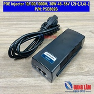 POE Injector Gigabit 10/100/1000M, 30W 48-56V 1,2(+),3,6(-) P/N: PSE802G