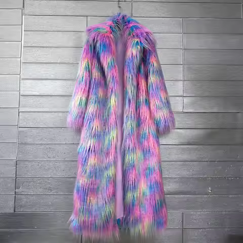 Imitation Fox Fur Faux Fur Women New Winter Fur Coat Faux Clothes Imitation Beach Wool Jacquard Colo