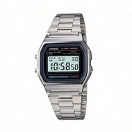 Men's/Women's Sporty Fashion Digital Watch A168WA-1, Retro Stainless Steel Strap Square Dial Watch, 