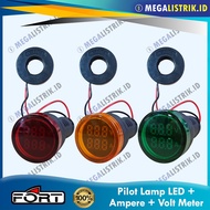 FORT PILOT LAMP + VOLT + AMPERE METER / LED PANEL CONTROL LAMP + VOLT METER + AMPERE METER