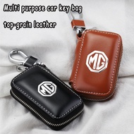 MG Car Logo Key Case Holder Wallets Key Leather Case Cover Keys Organizer Zipper Bag,For MG HS ZS EP