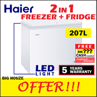 Haier BD-248HMC Chest Freezer 207L R600a 2 in 1 Convertible Fridge Freezer with LED Light (Replace Old Model BD-248HP)