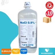 [Bundle of 10] B BRAUN Sodium Chloride 0.9% IV Infusion 1000ml/Bottle, NaCl Intravenous Infusion IV 