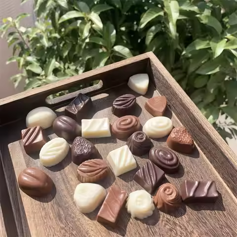 Simulated Pure Black Chocolate, Hazelnut, White, Brown, Rum Flavor, Dessert Shop, Bakery, Coffee Sho