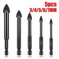 7pcs Triangle Diamond Concrete Drill Bit Set for Tile/Brick (3mm-12mm) - Power Driller Drill Bits
